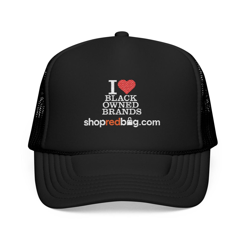 I Love Black-Owned Brands - shopredbag Trucker Hat (Black)