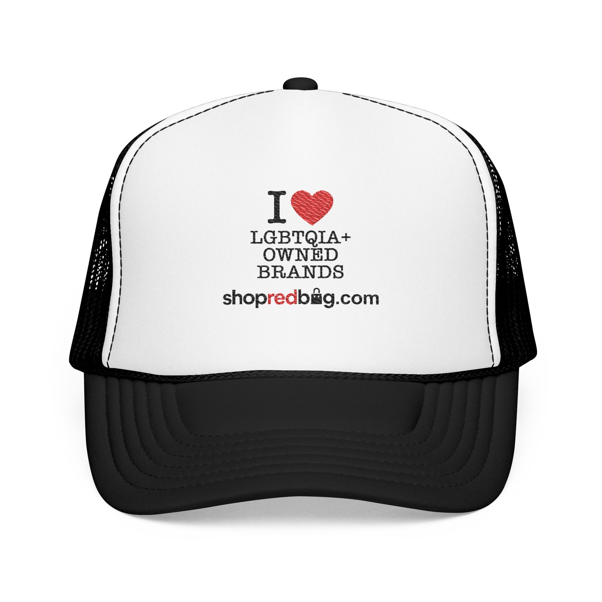 I Love LGBTQIA+ Owned Brands - shopredbag Trucker Hat