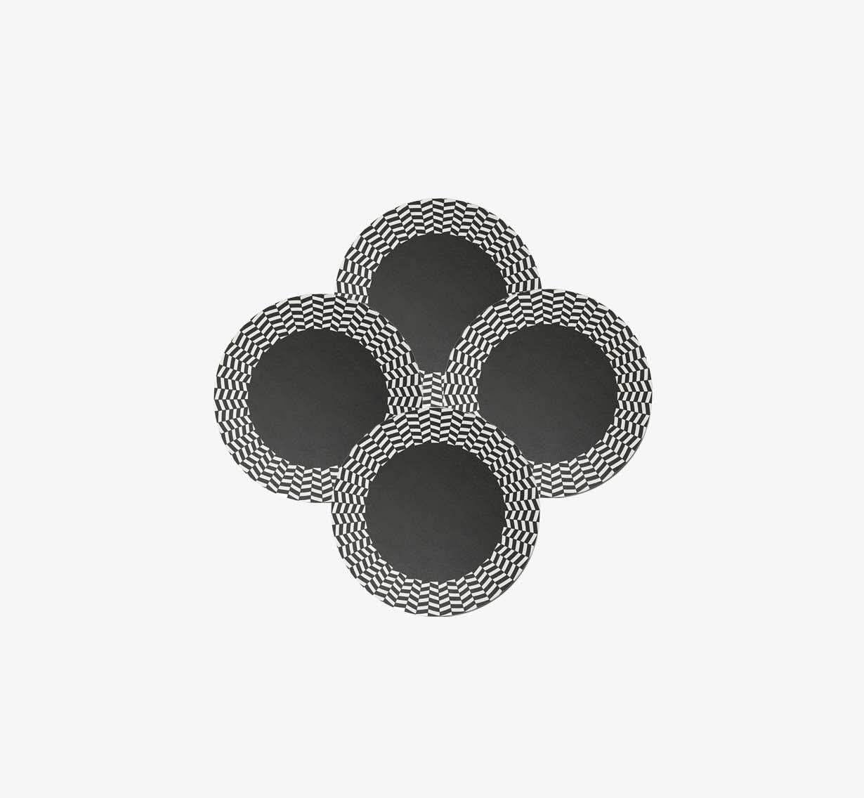 Black & White Chevron Vinyl Placemat Set of 4