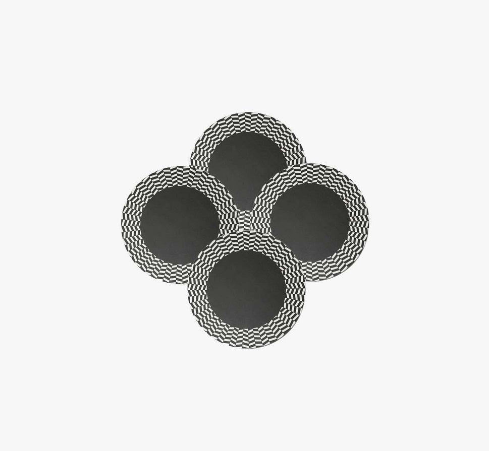 Black & White Chevron Vinyl Placemat Set of 4