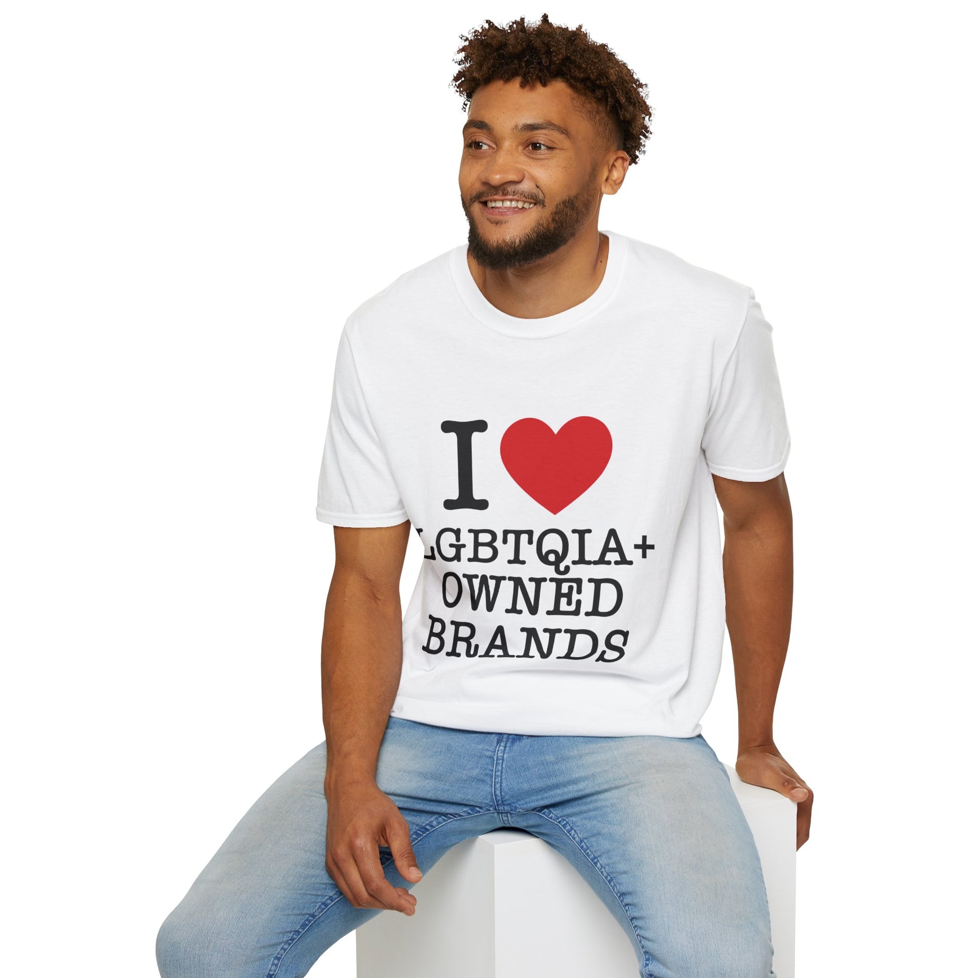 I Love LGBTQIA+ Owned Brands - shopredbag Unisex T-Shirt