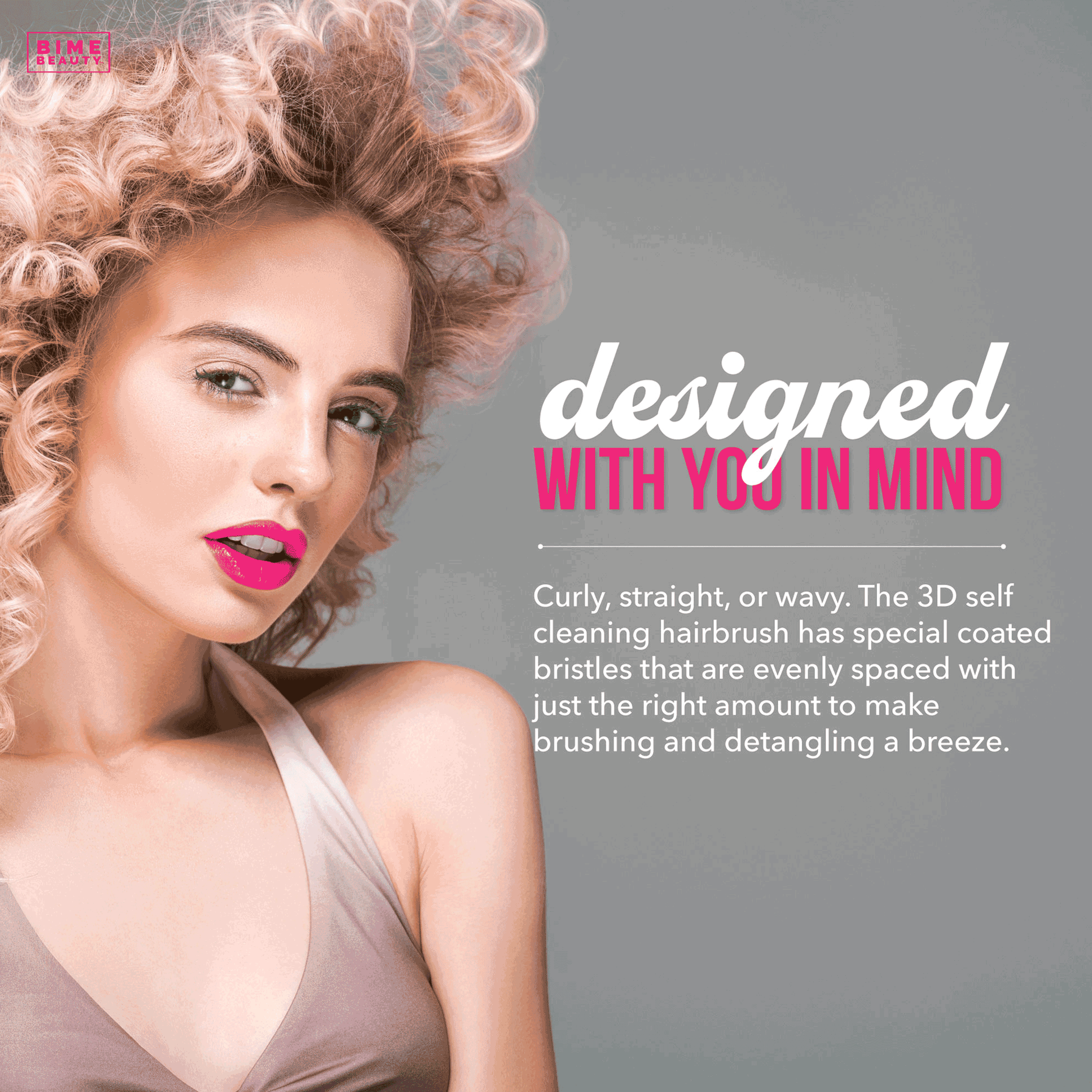 3D Self-Cleaning Deluxe Rectangular Hair Brush