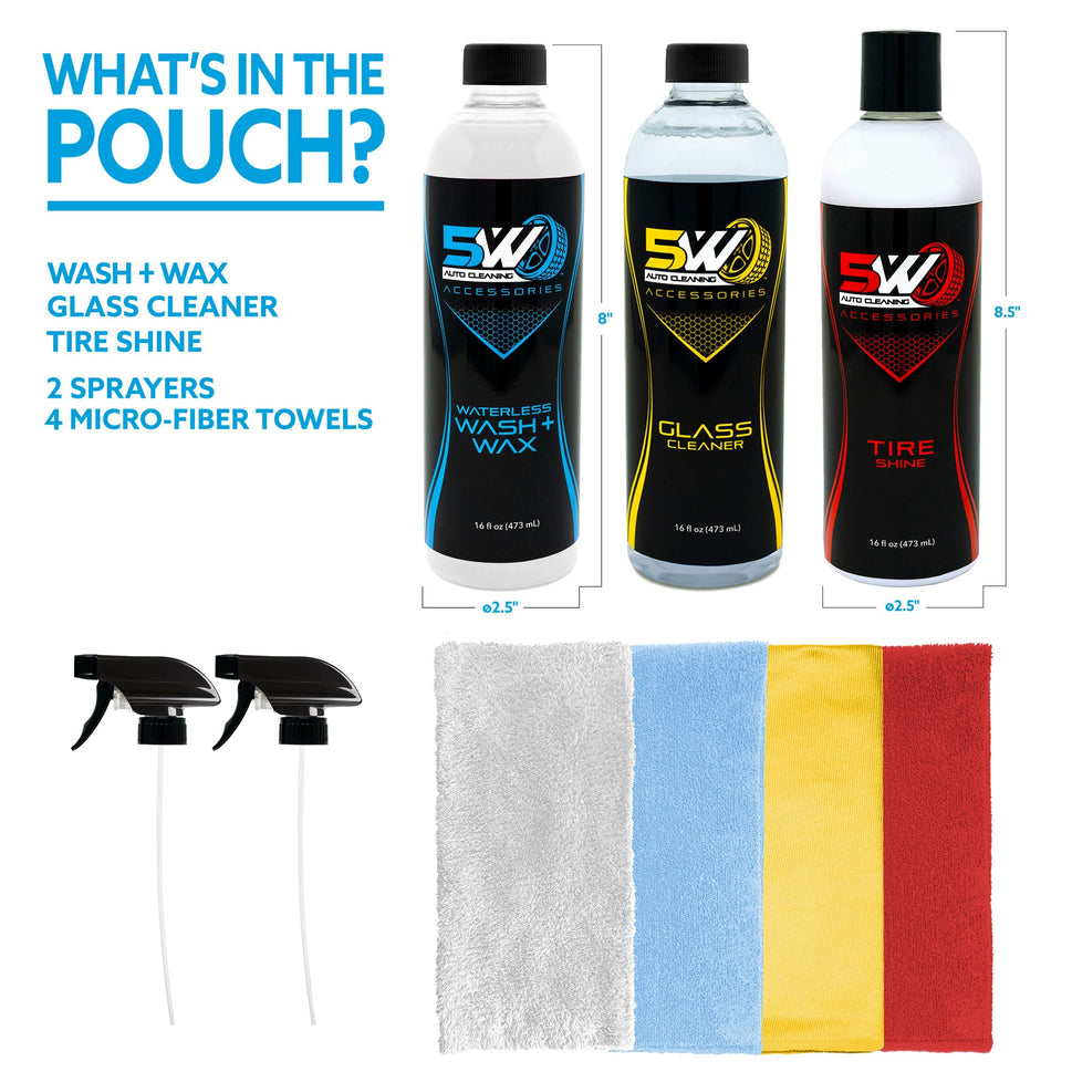 5W Auto - Clean & Go Detailing Kit - Tire Shine
