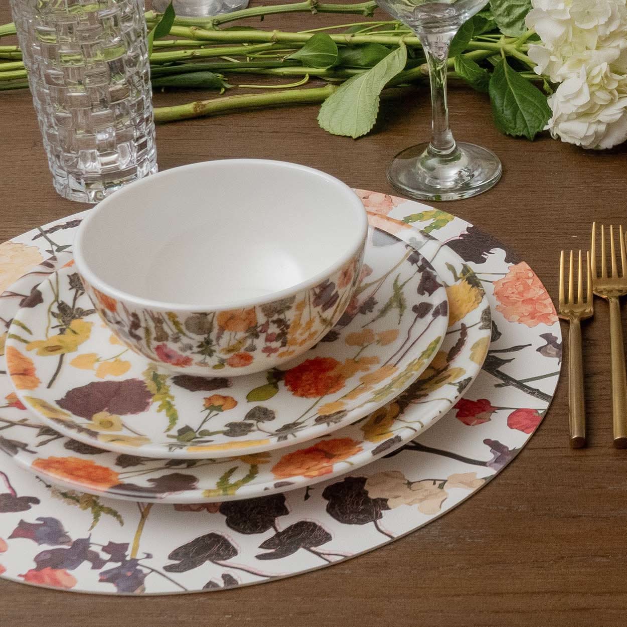 Auburn Bouquet Vinyl Placemat Set of 4