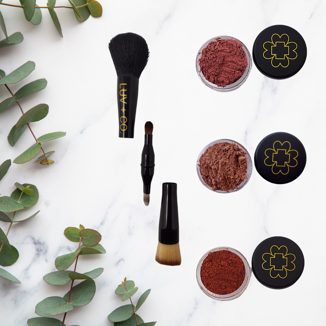 Mineral Pigment Trio with Brush