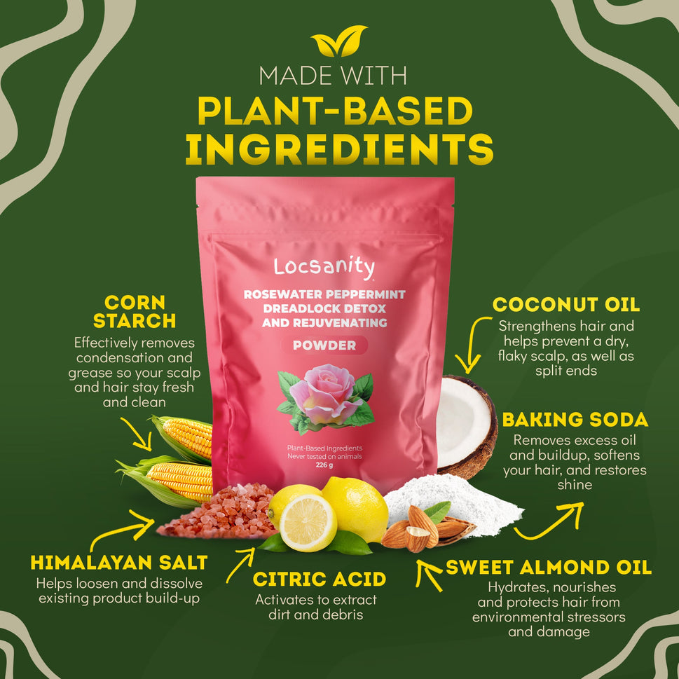 Locsanity Rosewater and Peppermint Deep Clean Detox and Rejuvenating Dreadlock Powder