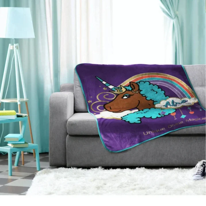 Afro Unicorn Kids Blanket