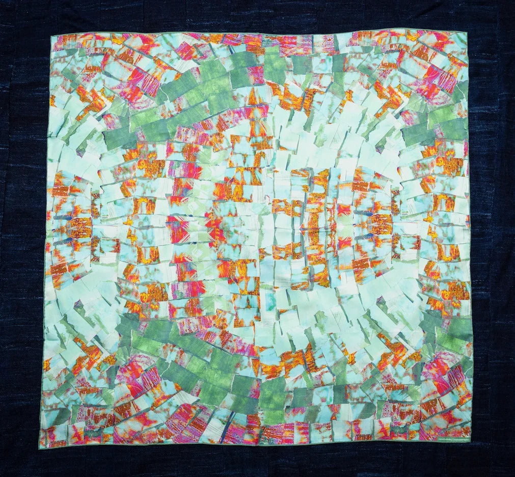 Amnesia Silk Twill Scarf | Double-Sided 34 inch