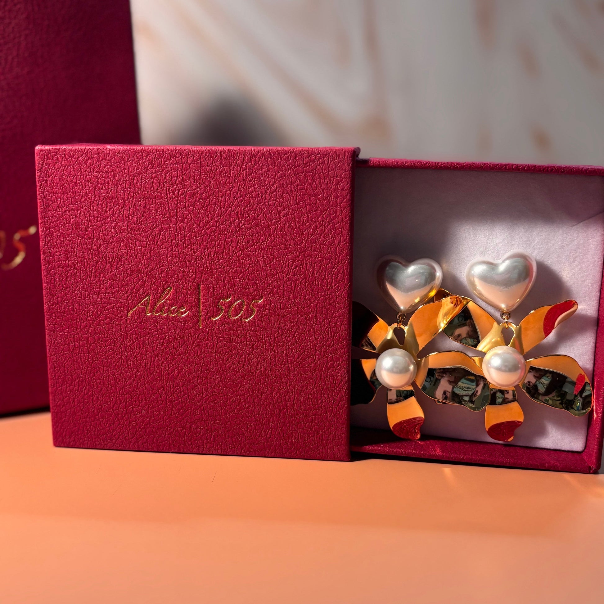 White Pearl Flower Earrings