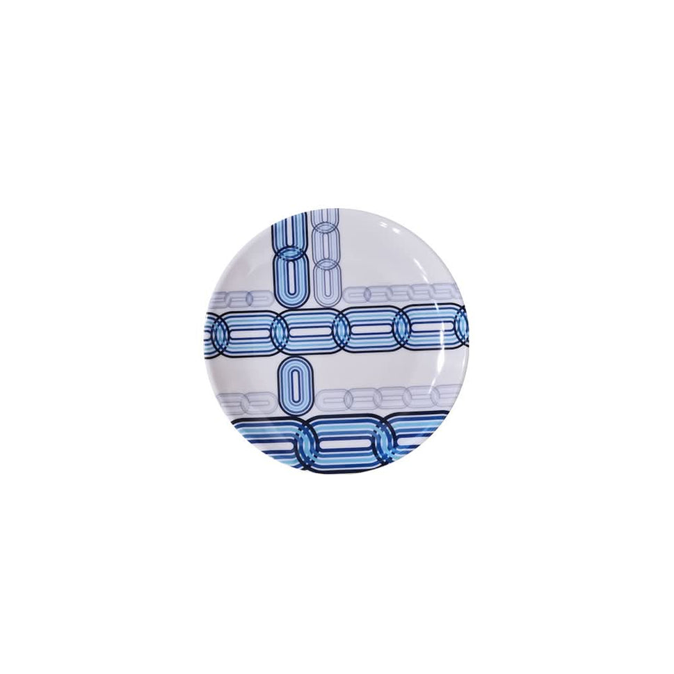 Blue Starburst Chainlink Salad Plate Set of 4