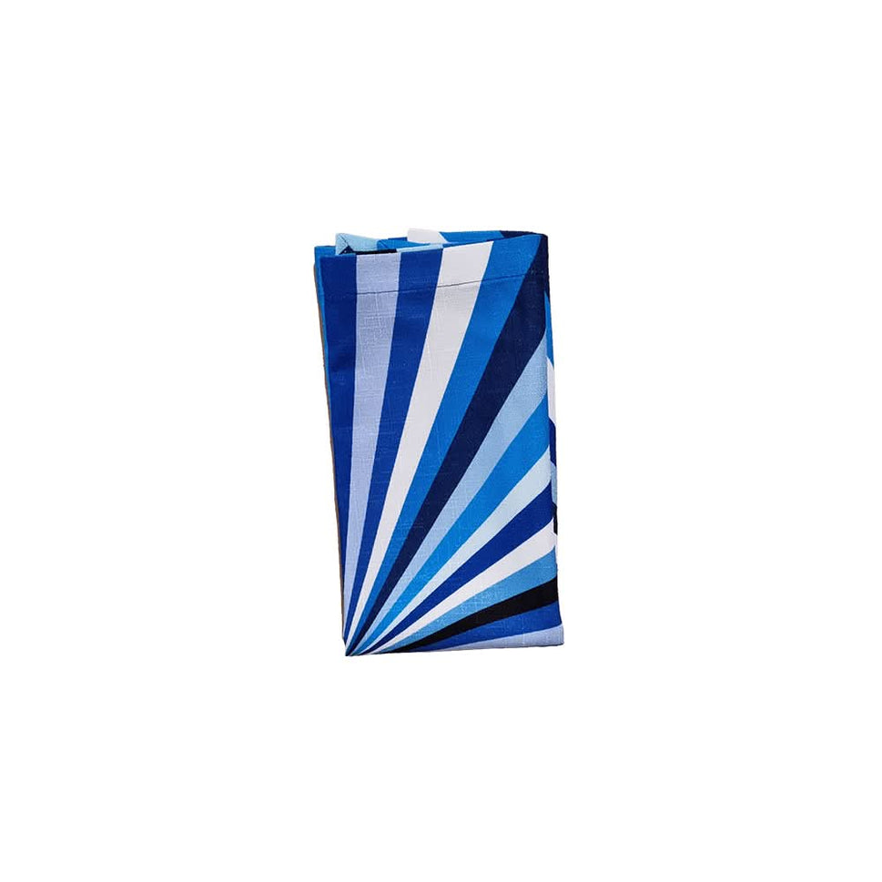 Blue Starburst Chainlink Faux Linen Napkin Set of 4