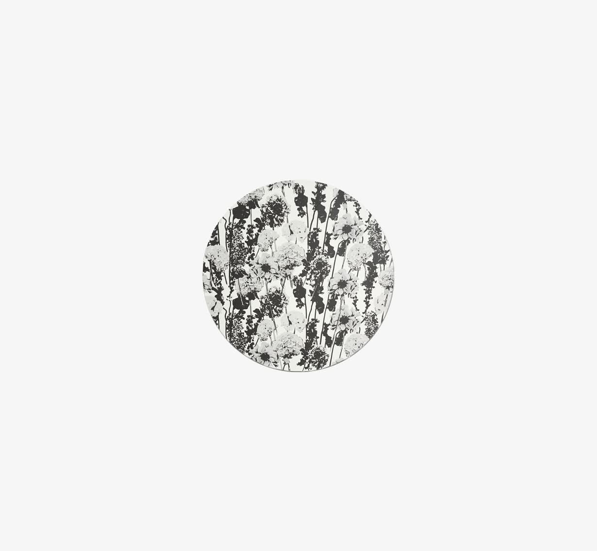 Grayscale Floral Garden Vinyl Placemat Set of 4