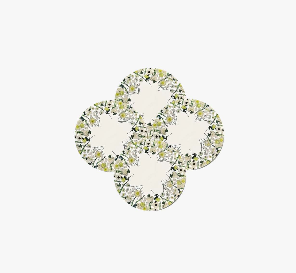 Cream Floral Garden Vinyl Placemat Set of 4