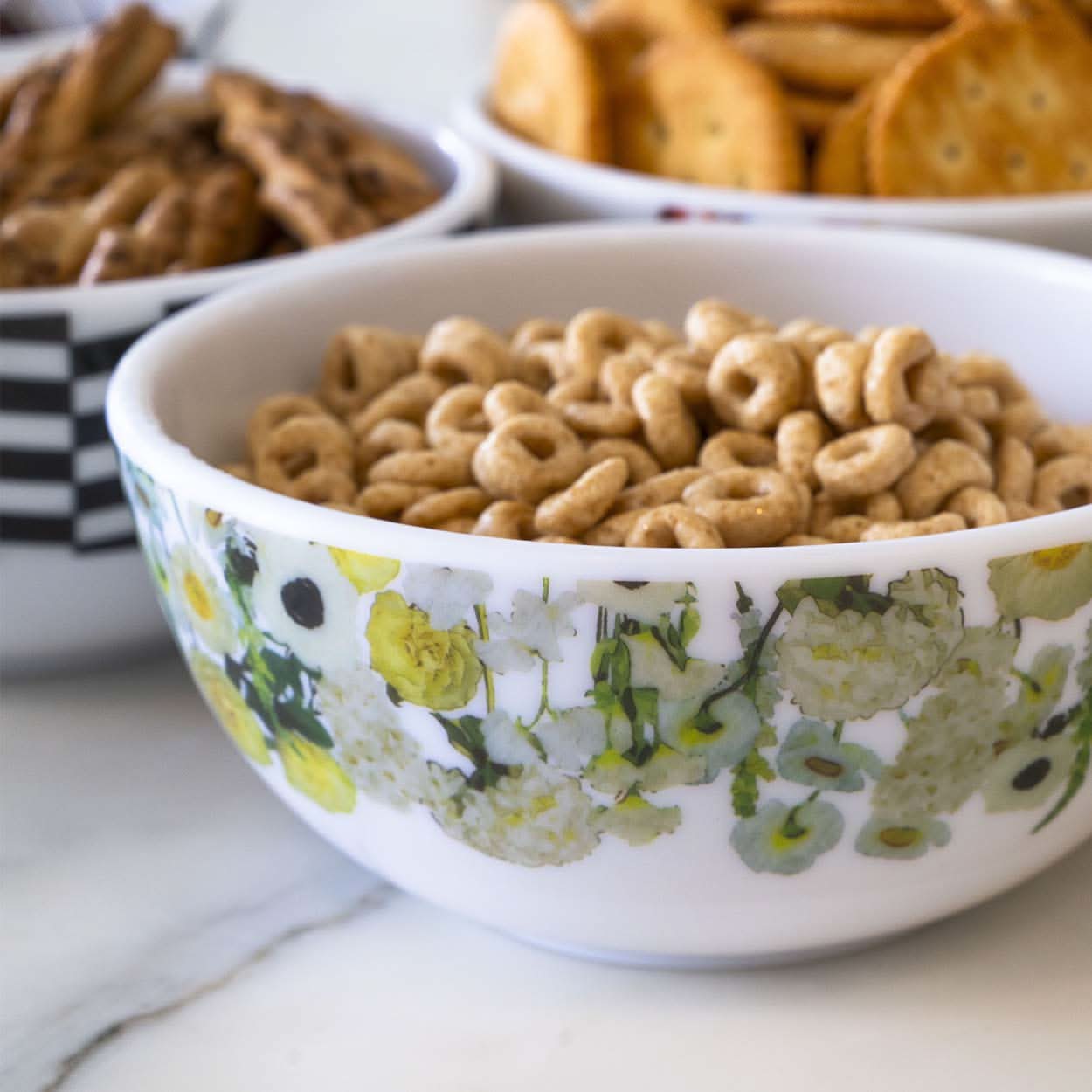 Cream Floral Garden Melamine Bowl Set of 4