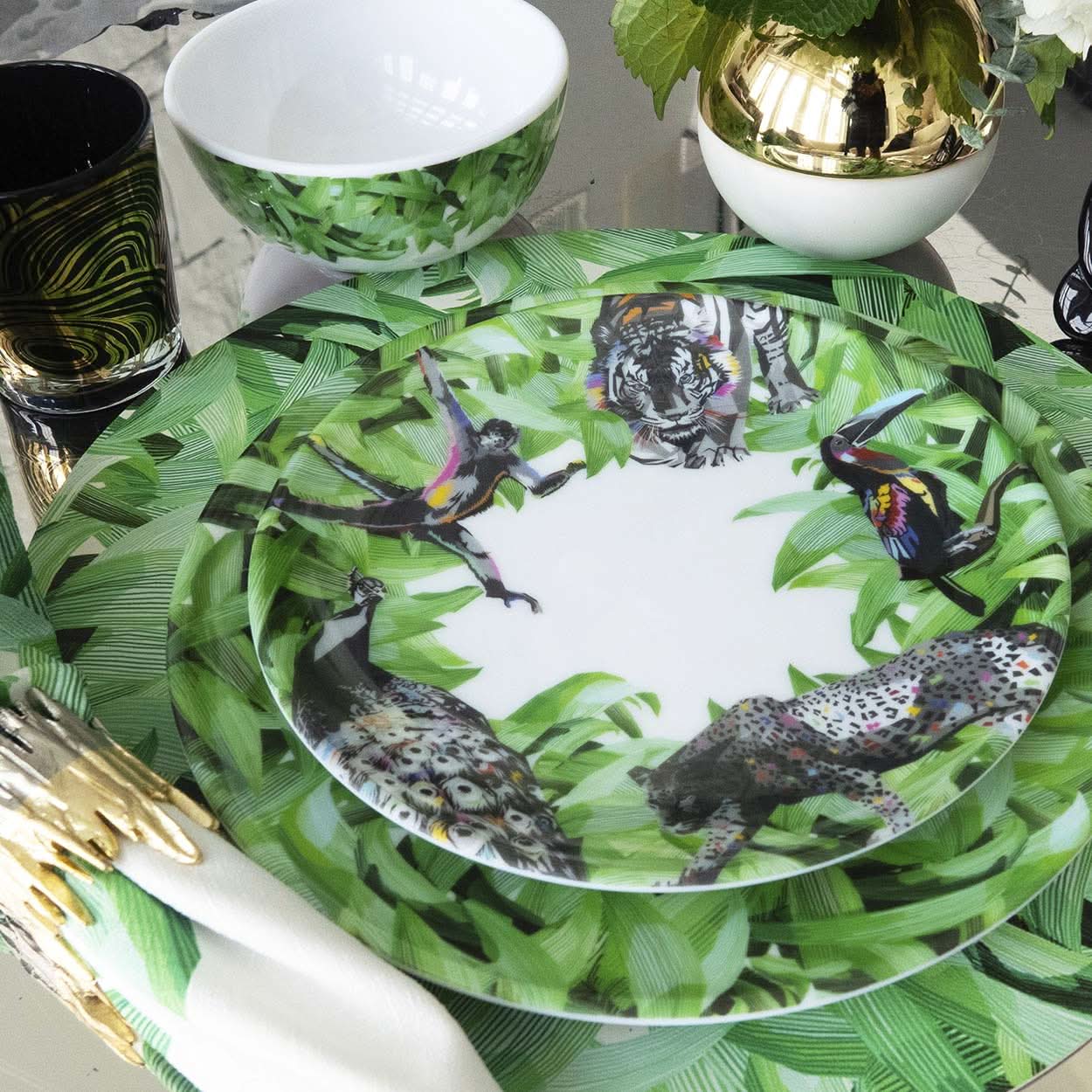 Pura Vida Jungle Salad Plate Set of 4