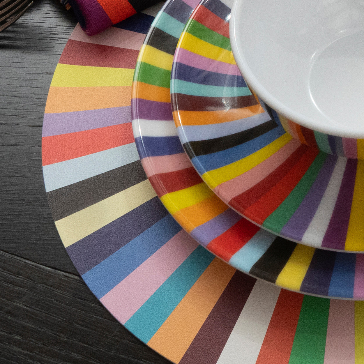 Multicolored Starburst Vinyl Placemat Set of 4