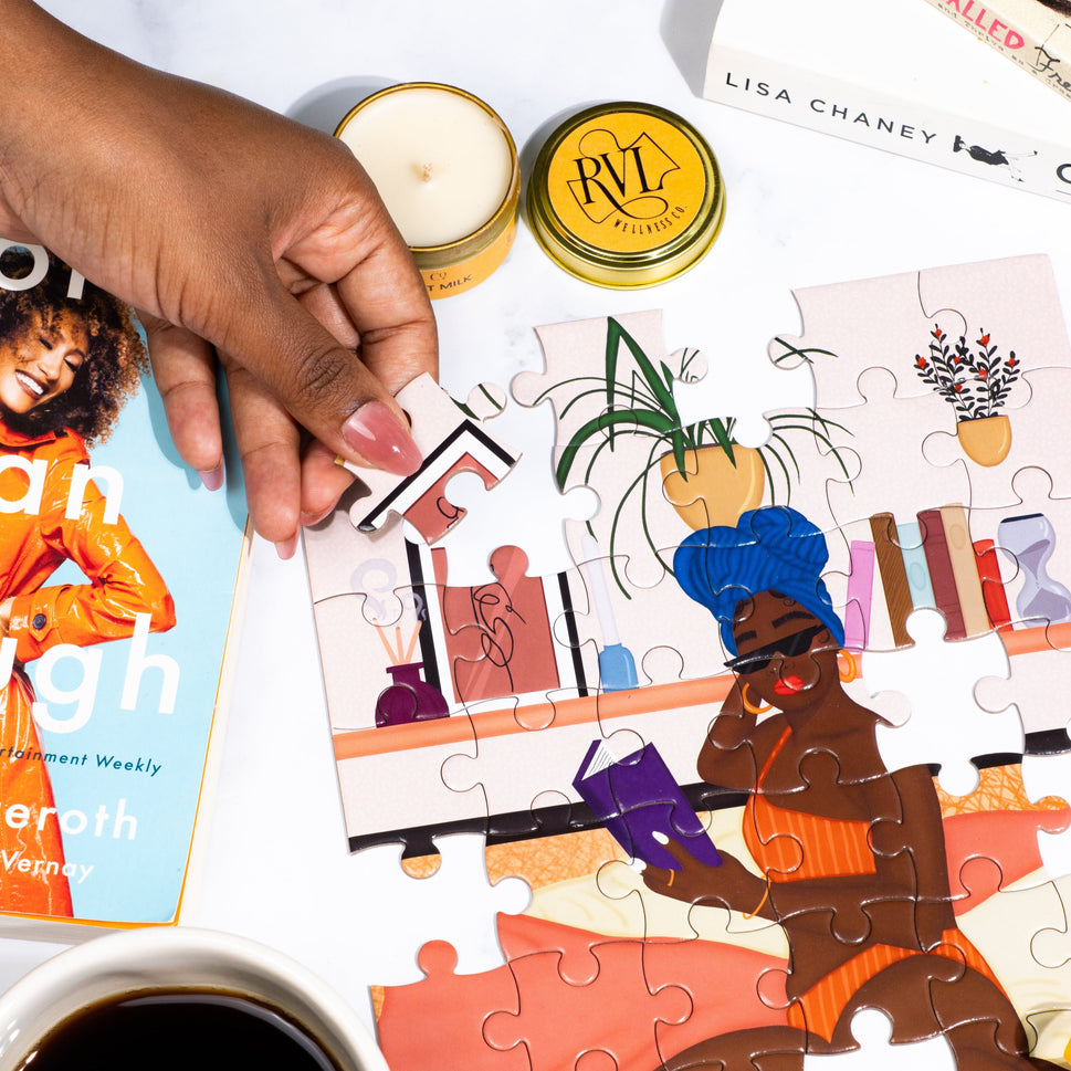 Reading & Relaxing | 48 Piece Puzzle & Candle Gift Set