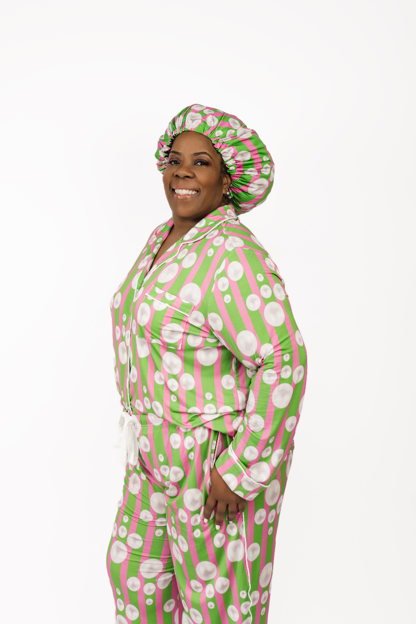 Divine - Bamboo Pajama Pants Set, With A Matching Satin-Lined Bonnet