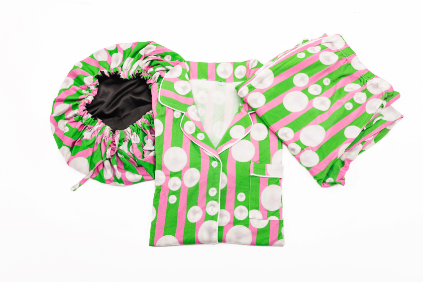 Divine - Bamboo Pajama Pants Set, With A Matching Satin-Lined Bonnet