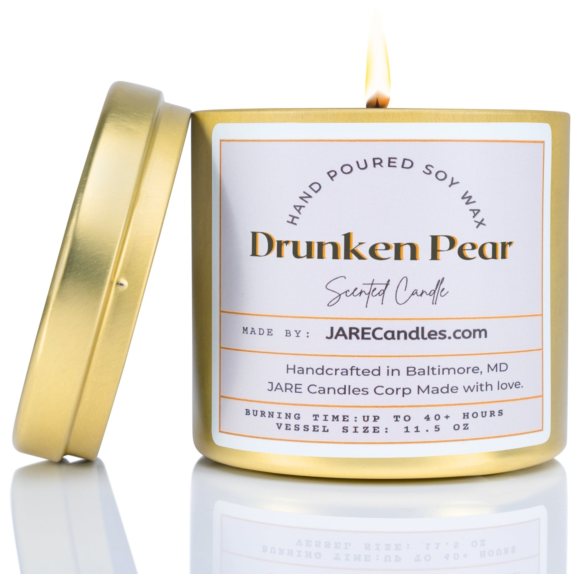 Drunken Pear - Rich Brandy, Cinnamon Stick - Soy Wax Scented Candle