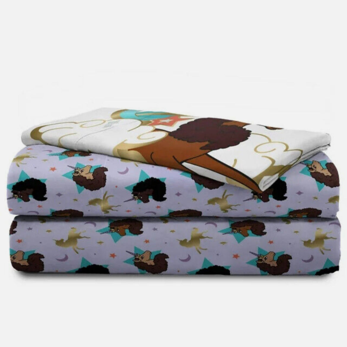 Afro Unicorn Kids 5-Piece Twin Comforter Set