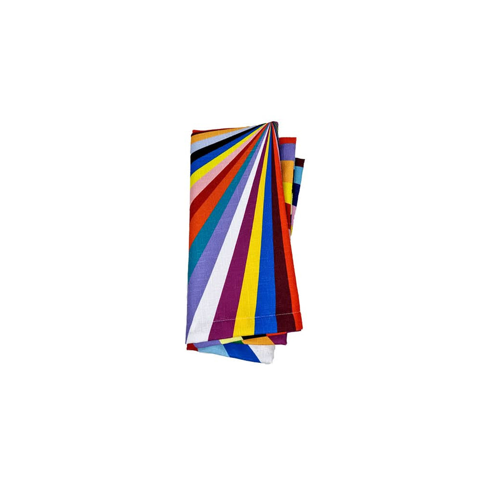 Multicolored Starburst Faux Linen Napkin Set of 4