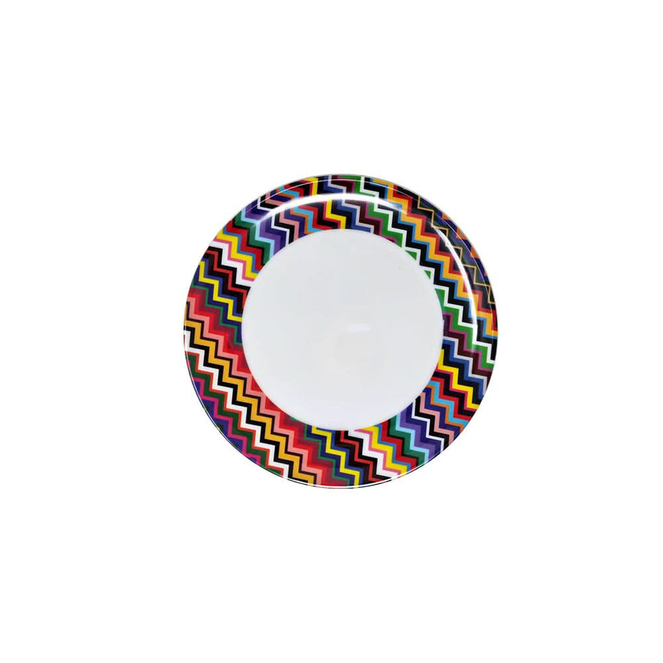 Multicolored Zigzag Dinner Plate Set of 4