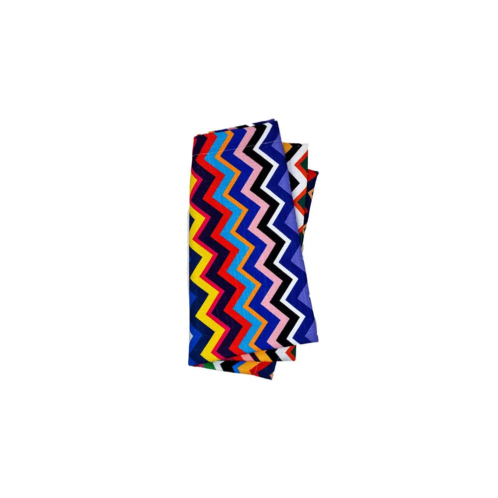 Multicolored Zigzag Faux Linen Napkin Set of 4