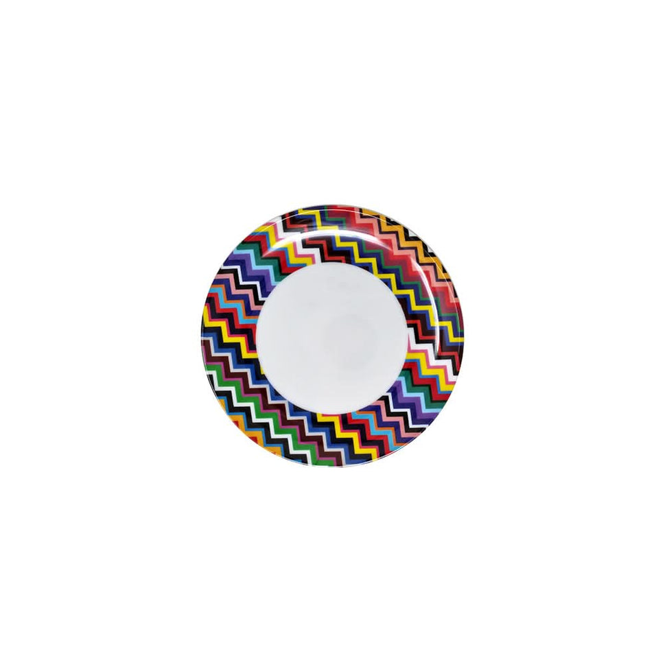 Multicolored Zigzag Salad Plate Set of 4