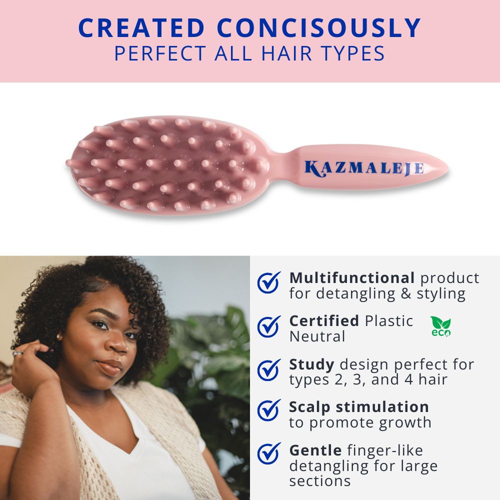 KurlsPlus Paddle Comb - Rose