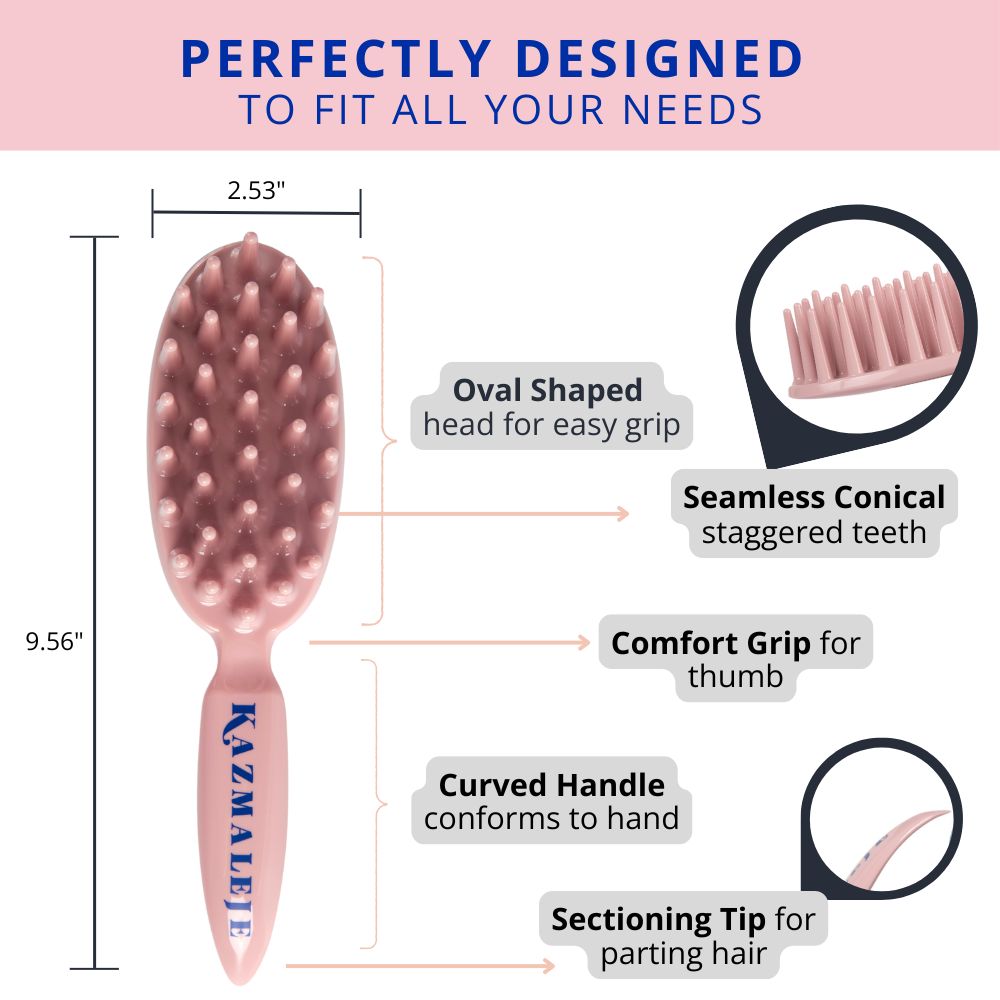 KurlsPlus Paddle Comb - Rose
