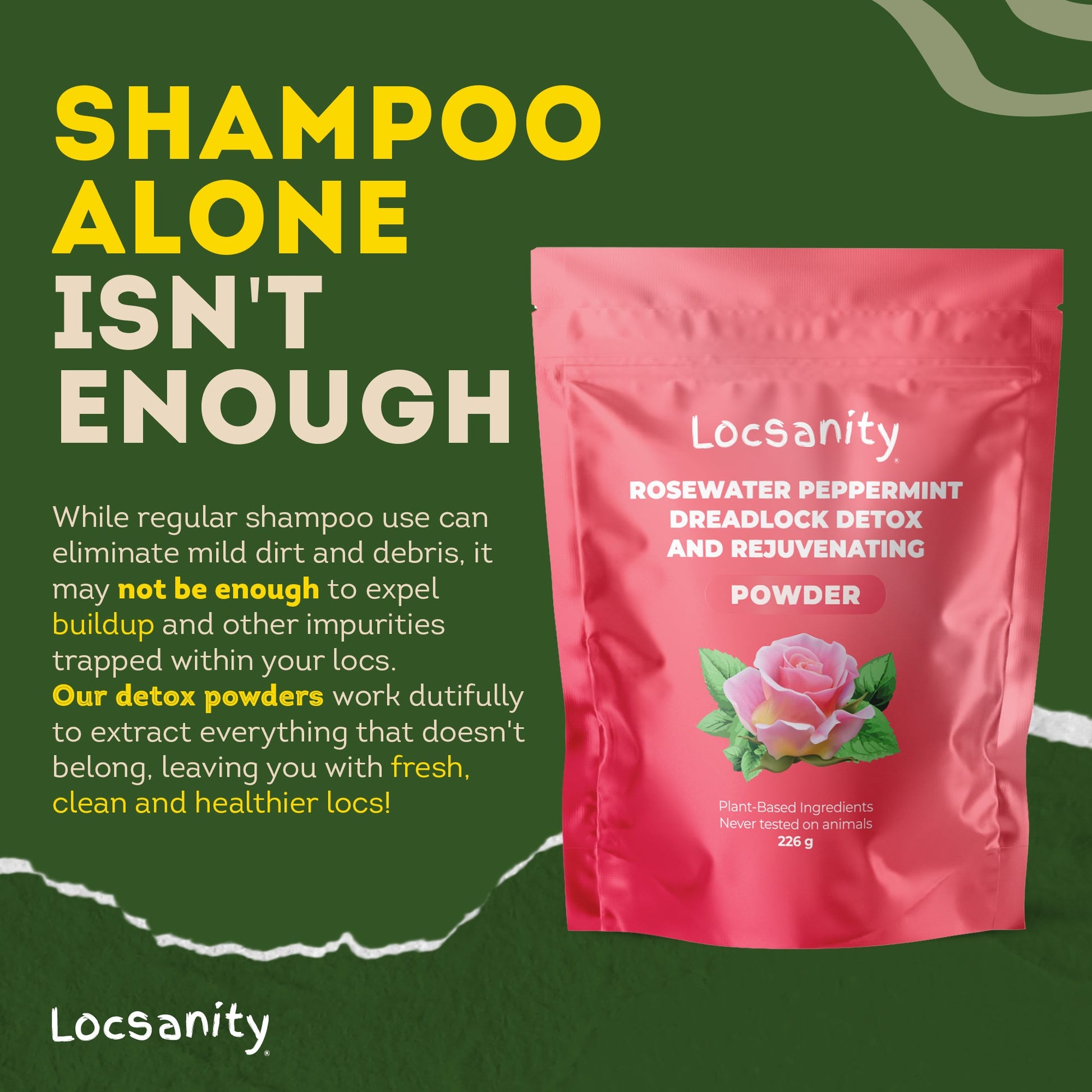 Locsanity Rosewater and Peppermint Deep Clean Detox and Rejuvenating Dreadlock Powder