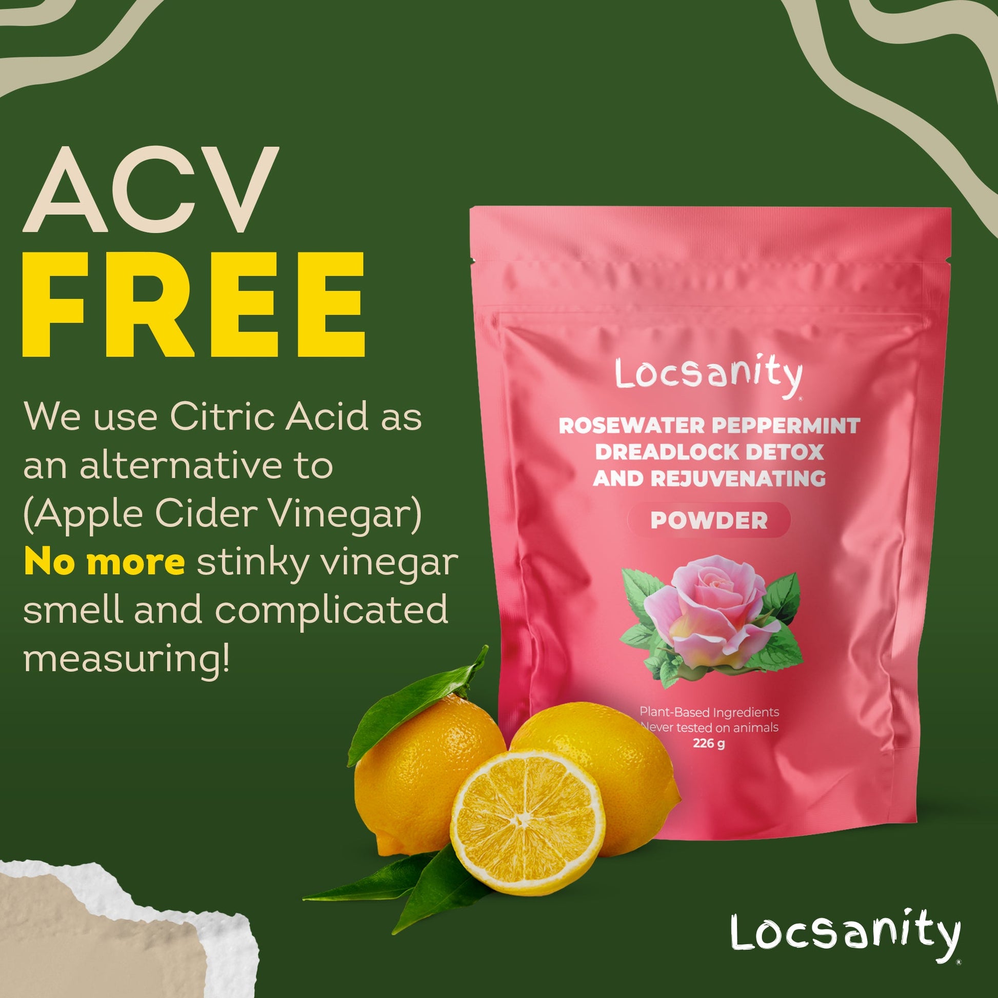 Locsanity Rosewater and Peppermint Deep Clean Detox and Rejuvenating Dreadlock Powder
