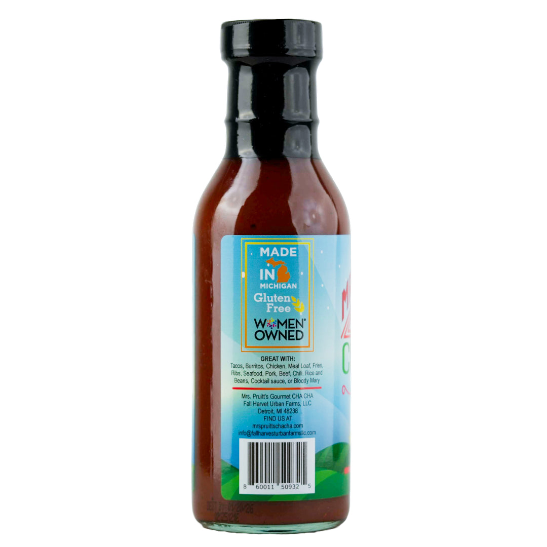 Mrs. Pruitt’s Gourmet CHA CHA SPICY Sauce 12 oz.