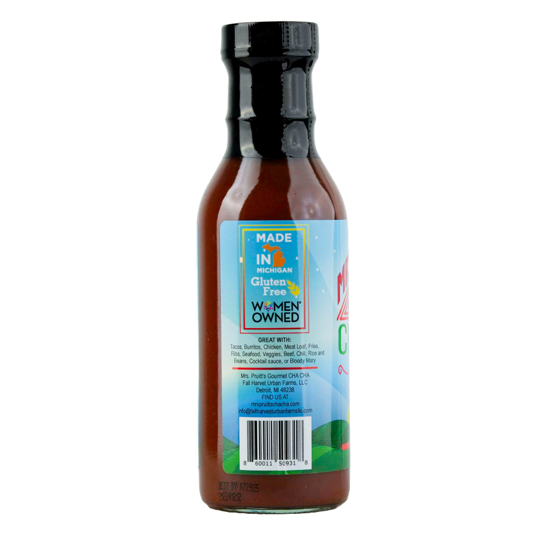 Mrs. Pruitt’s Gourmet CHA CHA HOT Sauce 12 oz.