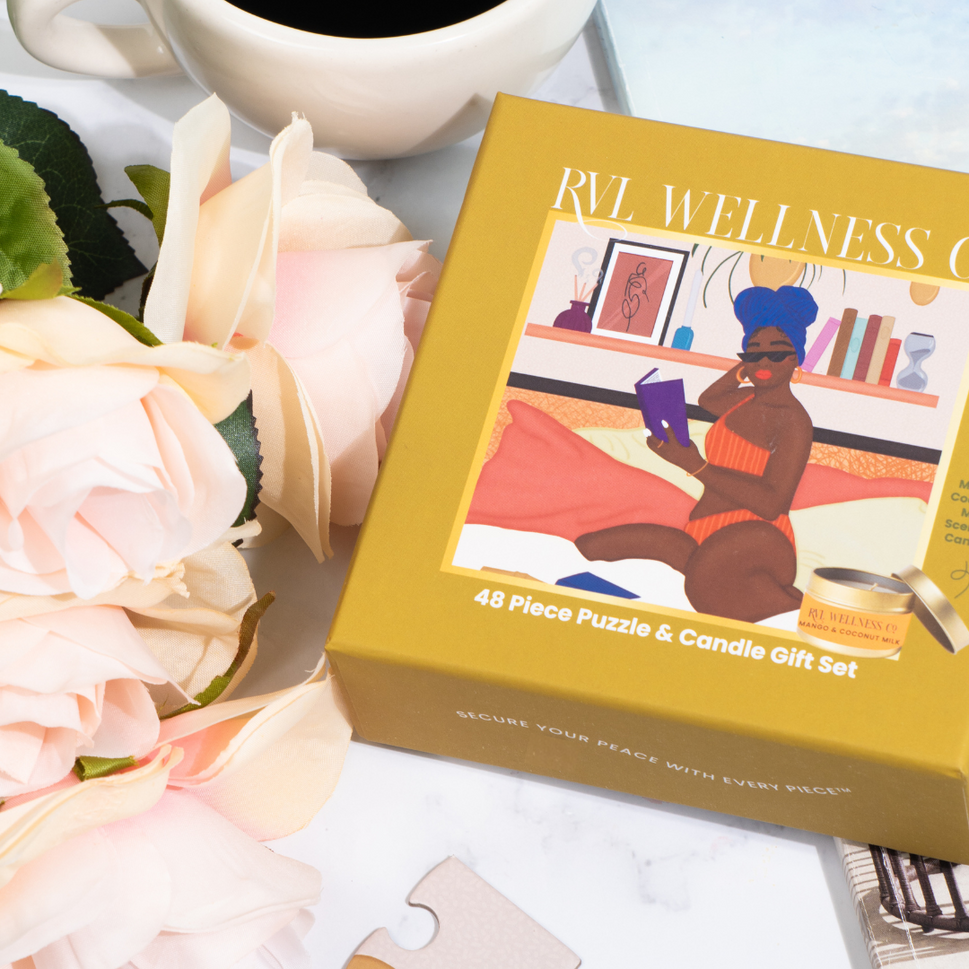 Reading & Relaxing | 48 Piece Puzzle & Candle Gift Set