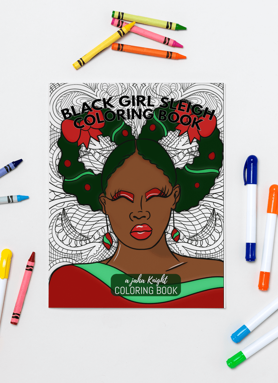 Black Girl Sleigh Coloring Book Set