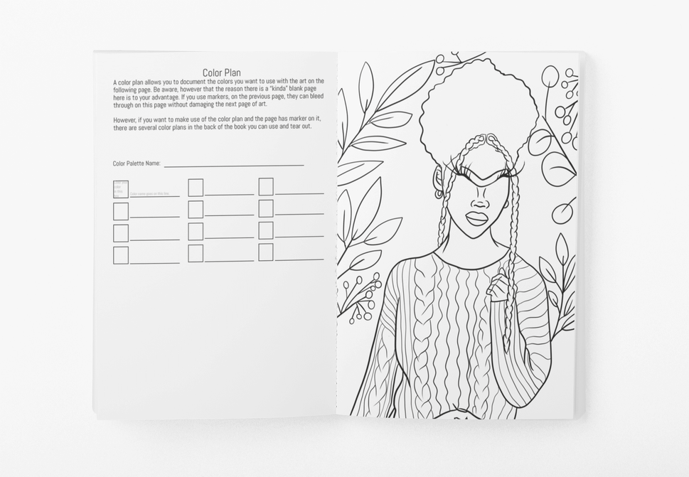 Black Girl Sleigh Coloring Book Set