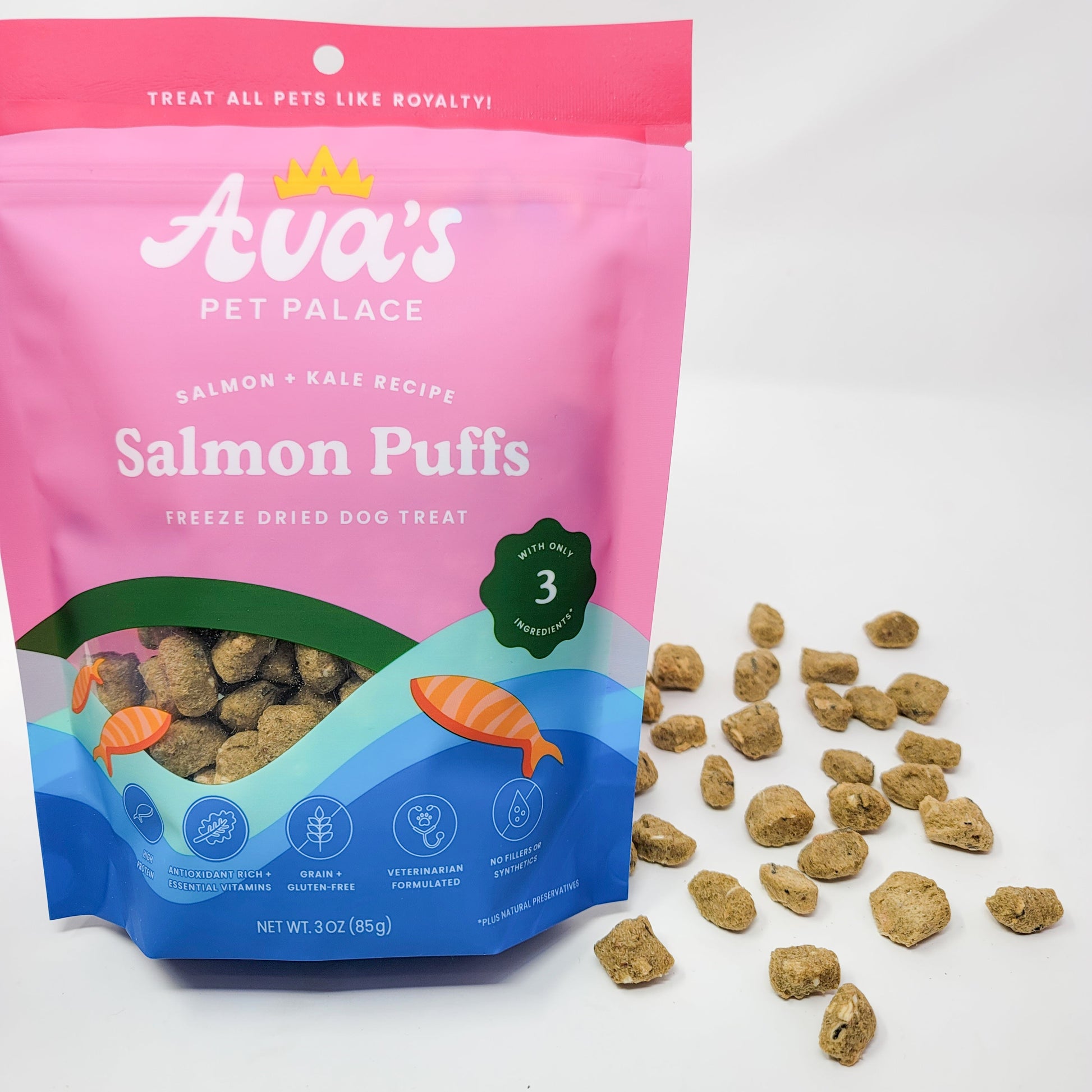 Freeze Dried Dog Treats - Salmon Puffs