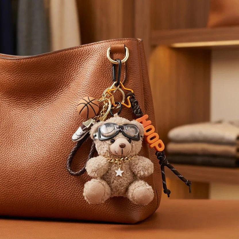 "Hoop Dreams" Aviator Bear Bag Charm Bundle