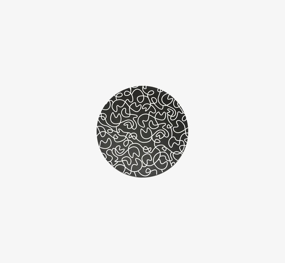 Black & White Squiggly Vinyl Placemat Set of 4