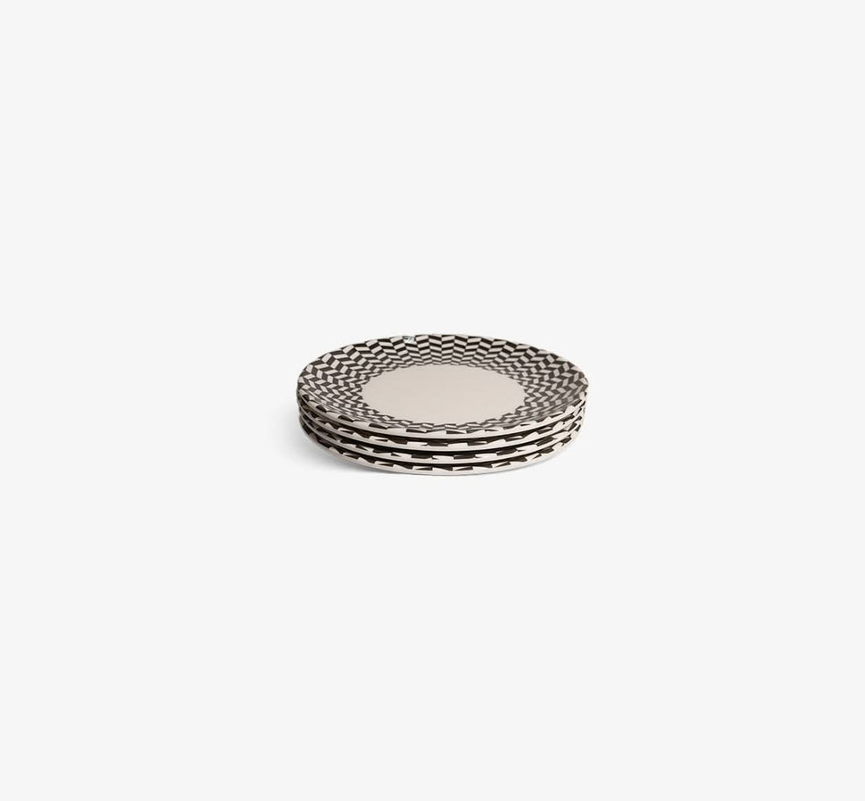 Black & White Chevron Salad Plate Set of 4