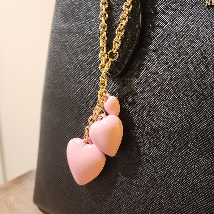 Puffy Triple Heart Bag Chain