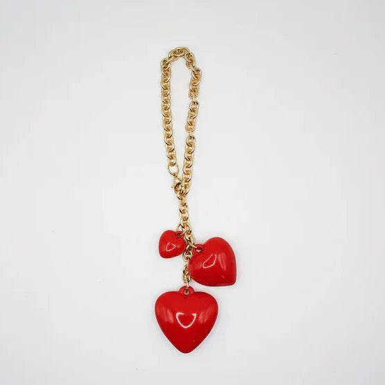 Puffy Triple Heart Bag Chain