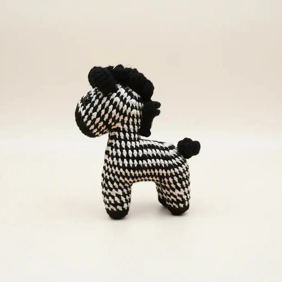 Handmade Crochet Zebra Bag Charm & Keychain