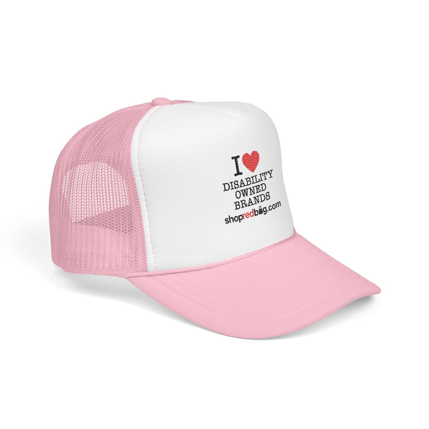 I Love Disability-Owned Brands - shopredbag Trucker Hat