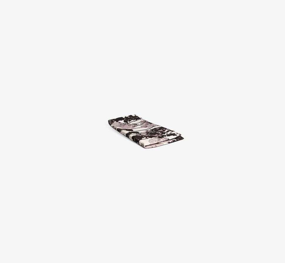 Grayscale Floral Garden Faux Linen Napkin Set of 4