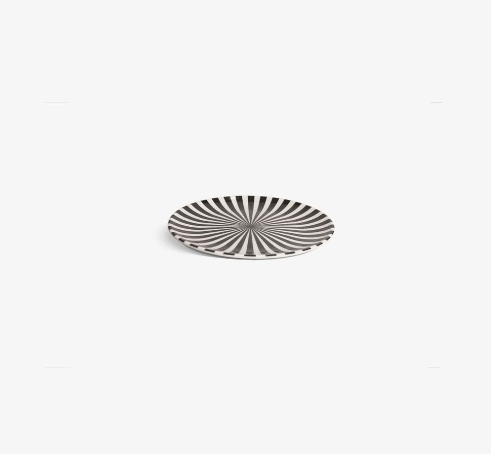 Black & White Starburst Salad Plate Set of 4