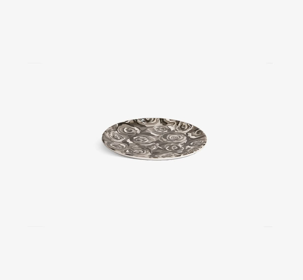 Grayscale Roses Salad Plate Set of 4