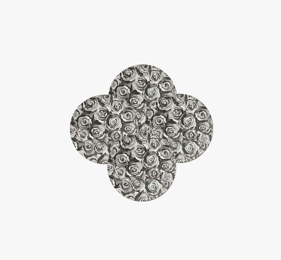 Grayscale Roses Vinyl Placemat Set of 4